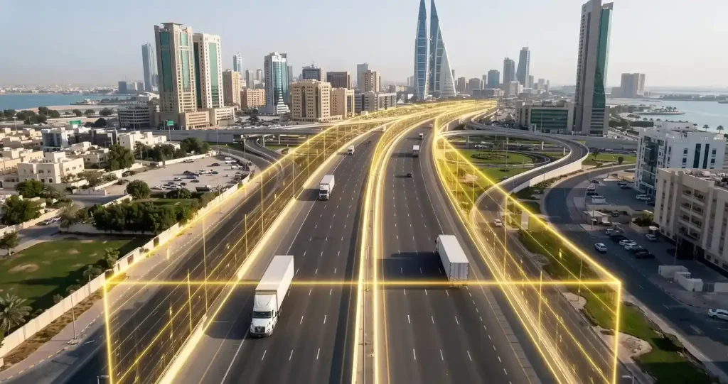 AI driver behavior monitoring for fleet vehicles on a Bahrain highway